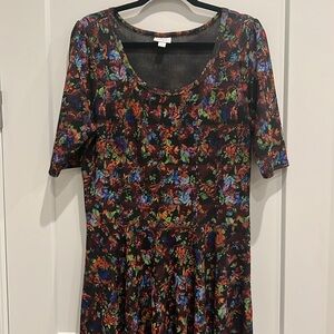 LulaRoe Floral Knit T Shirt Dress
